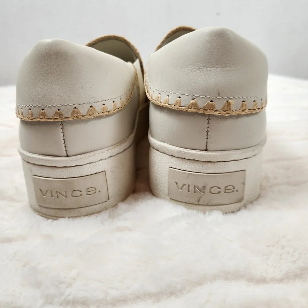 Vince Womens Warren Platform Slip On Sneakers White Leather Size‎ 9M EUR 40